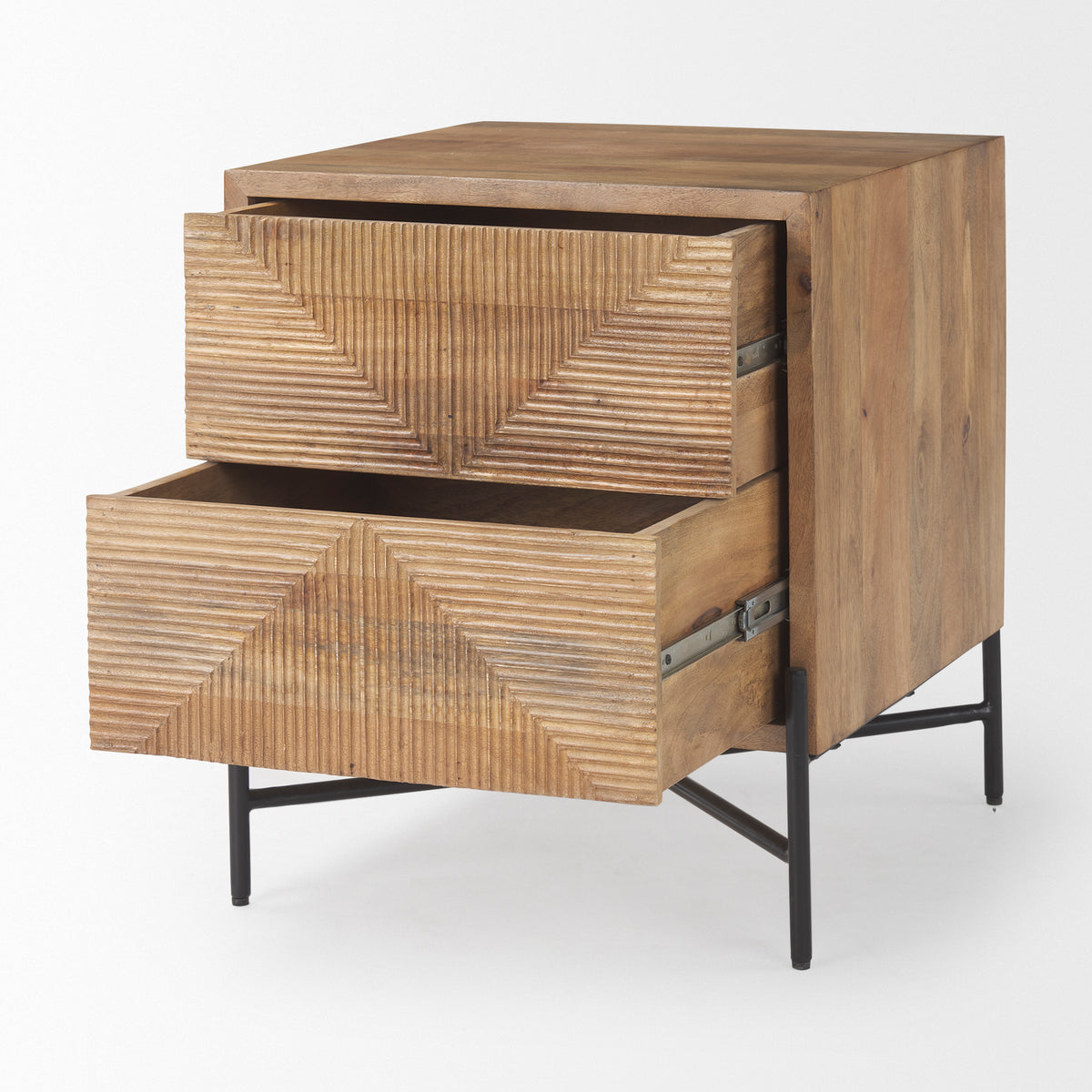 Cairo 22.0L x 22.0W x 26.0H Wood 2 Drawer Accent table-End and Side Tables-DECOROLALA