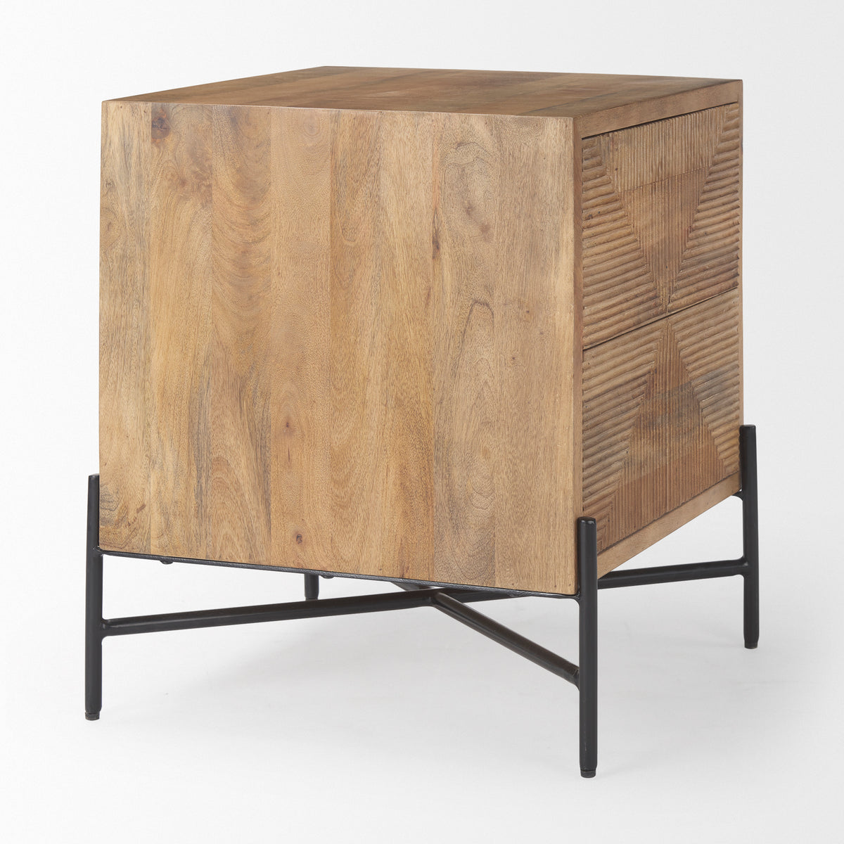 Cairo 22.0L x 22.0W x 26.0H Wood 2 Drawer Accent table-End and Side Tables-DECOROLALA