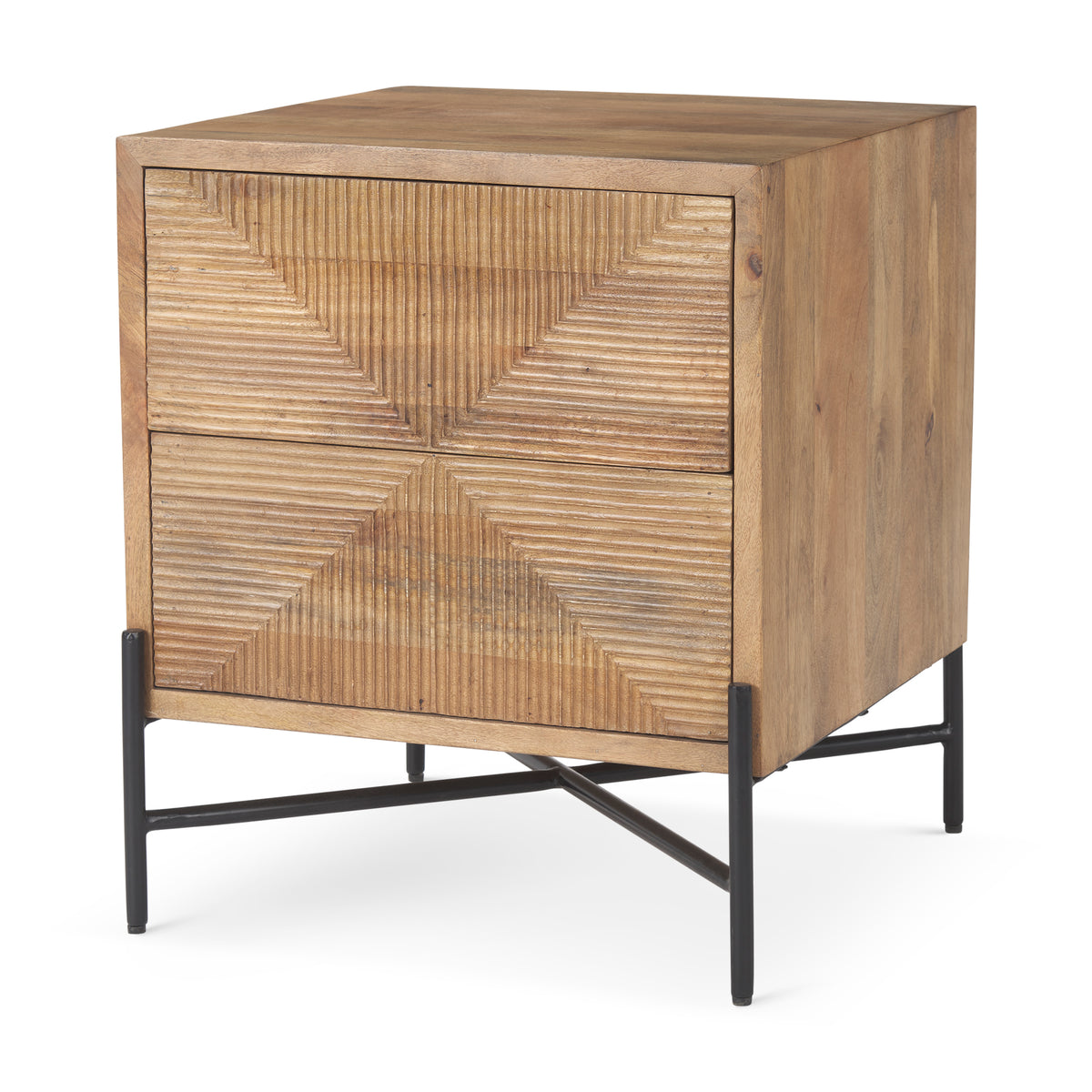 Cairo 22.0L x 22.0W x 26.0H Wood 2 Drawer Accent table-End and Side Tables-DECOROLALA