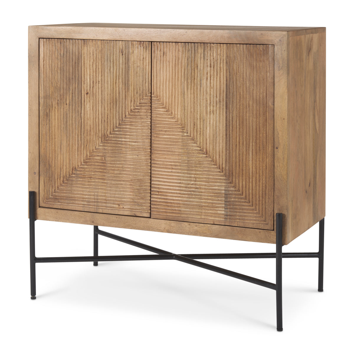 Cairo 2 Door Wood and Metal Cabinet - Light Brown-Accent Cabinets & Chests-DECOROLALA