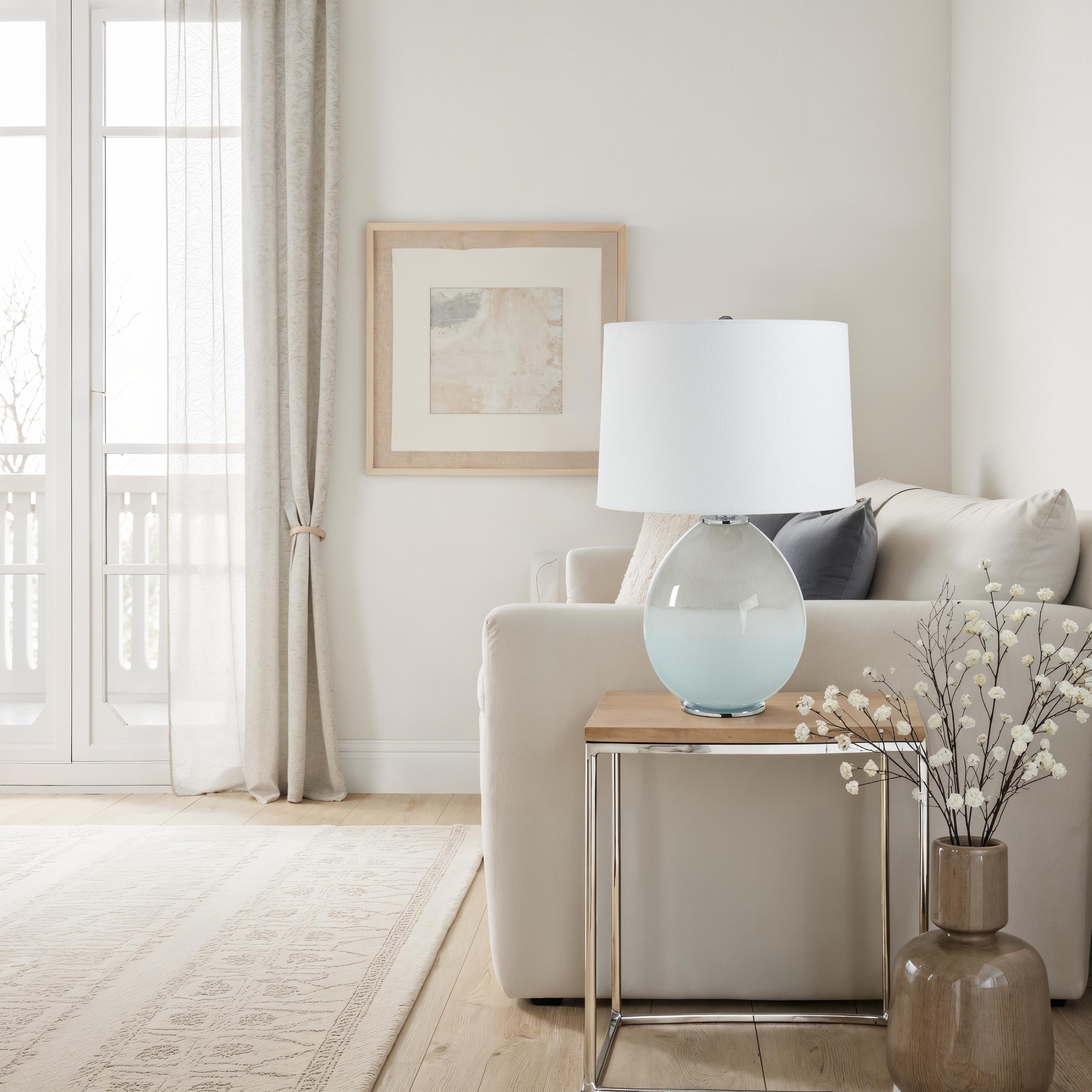 Calais 19" Table Lamp, Light Blue-Table Lamp-DECOROLALA