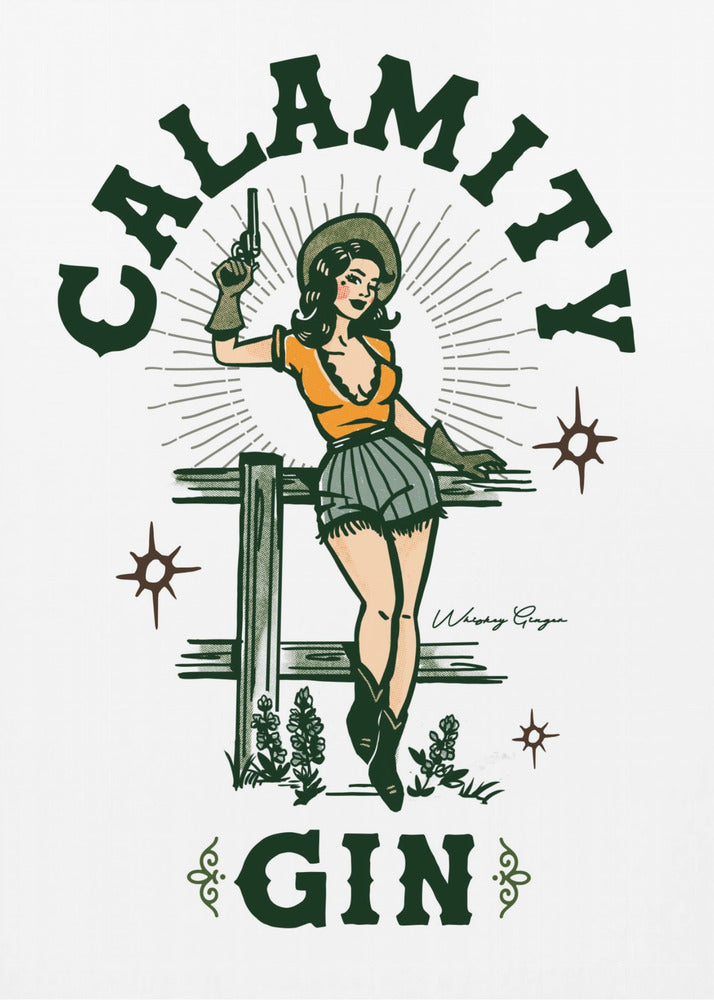 Calamity Gin Funny Retro Western Cowgirl Art-canvas-DECOROLALA