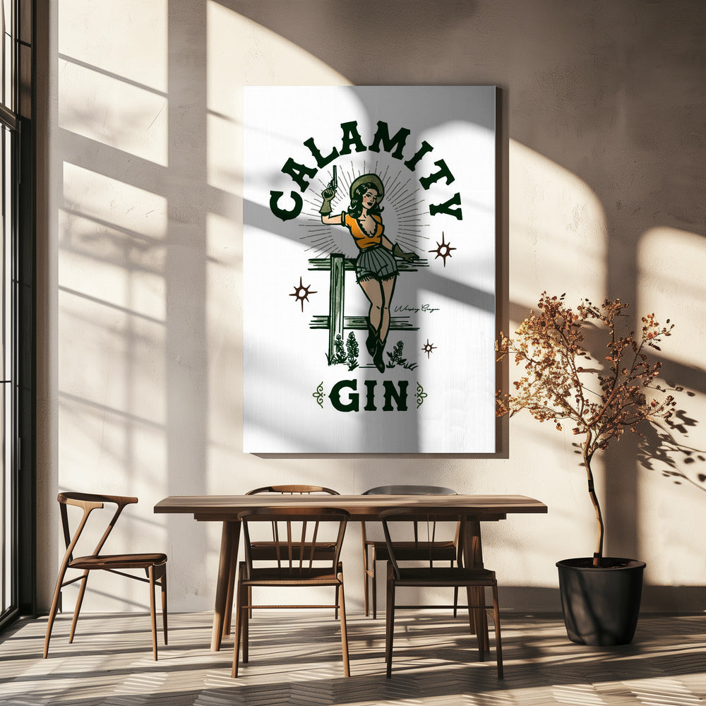Calamity Gin Funny Retro Western Cowgirl Art-canvas-DECOROLALA