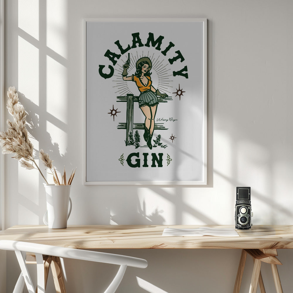 Calamity Gin Funny Retro Western Cowgirl Art-canvas-DECOROLALA