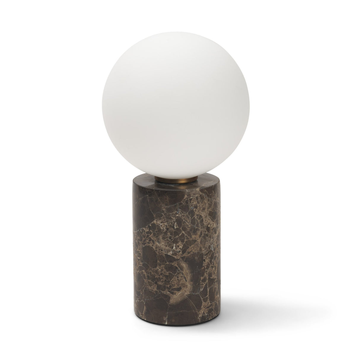 Caldo Brown Marble Base w/ Frosted Glass Globe Table Lamp-Table Lamps-DECOROLALA