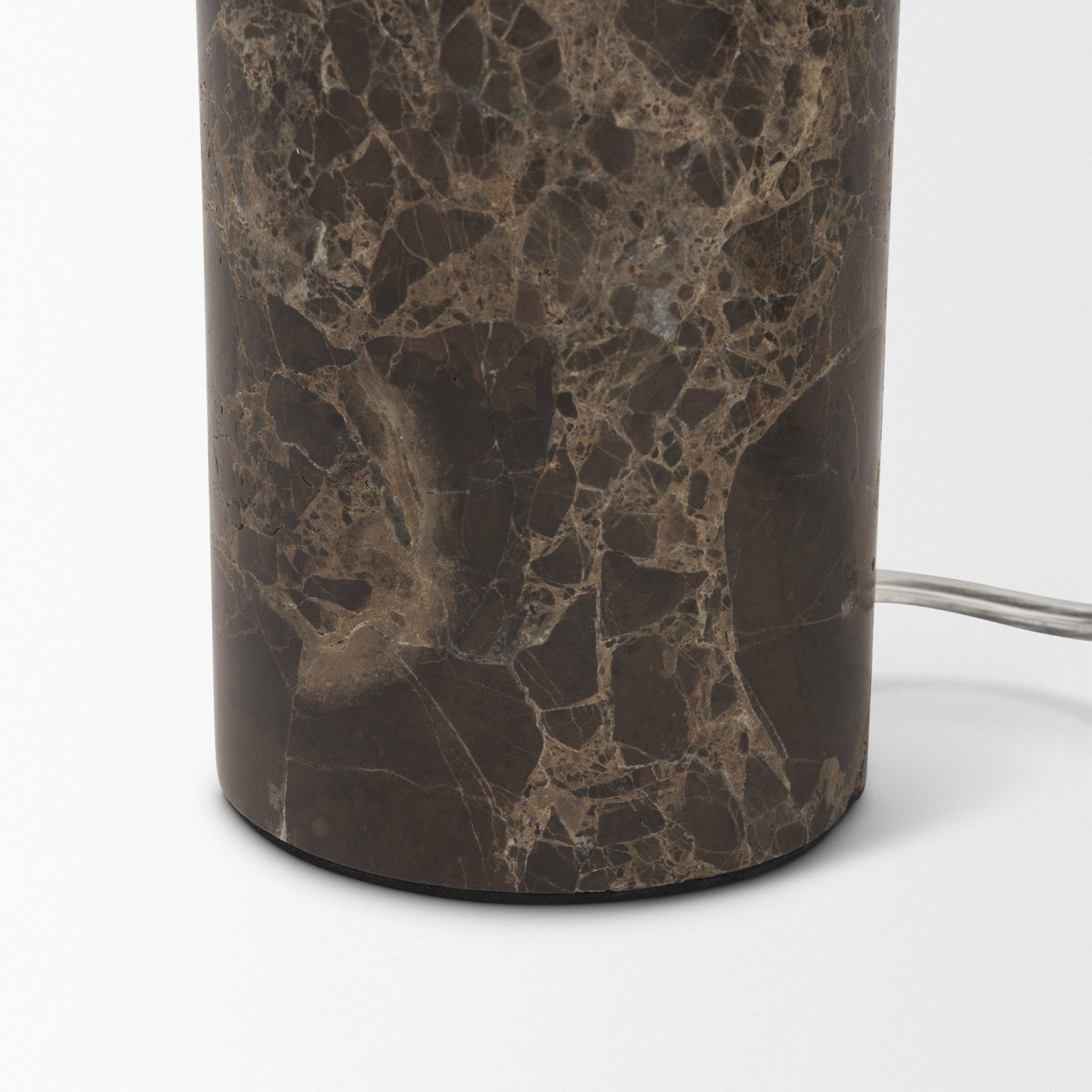 Caldo Brown Marble Base w/ Frosted Glass Globe Table Lamp-Table Lamps-DECOROLALA