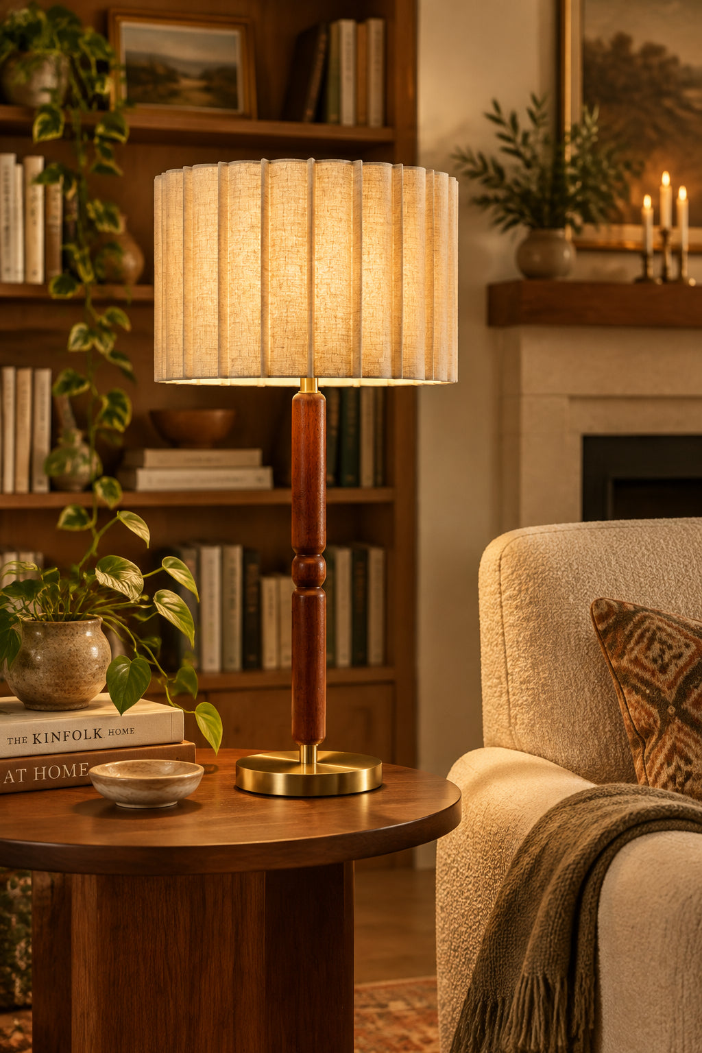 Caldwell Floor Lamp 61" 3-Way Scalloped-Lighting-DECOROLALA