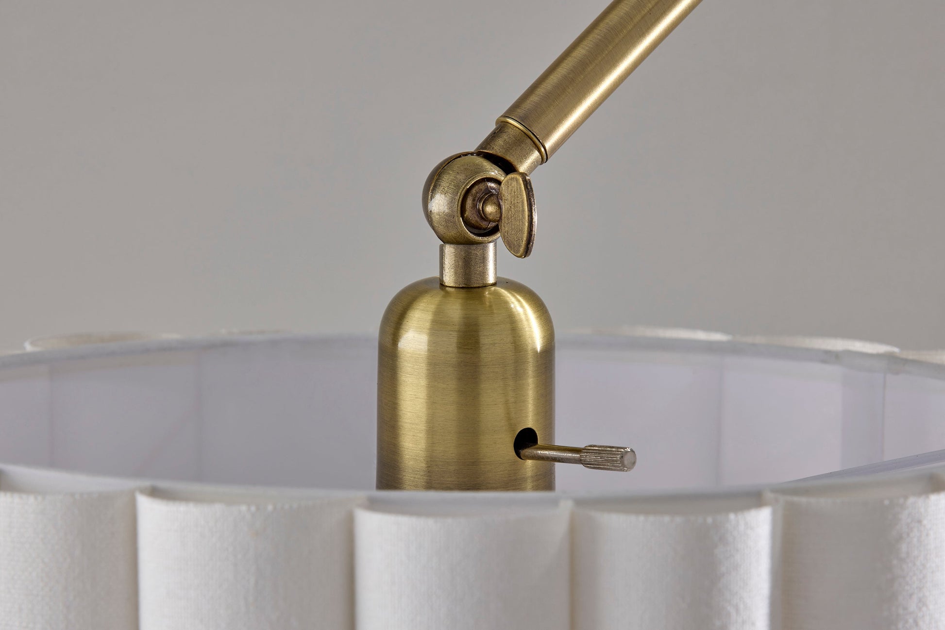 Caldwell Shelf Floor Lamp- Antique Brass-Lighting-DECOROLALA