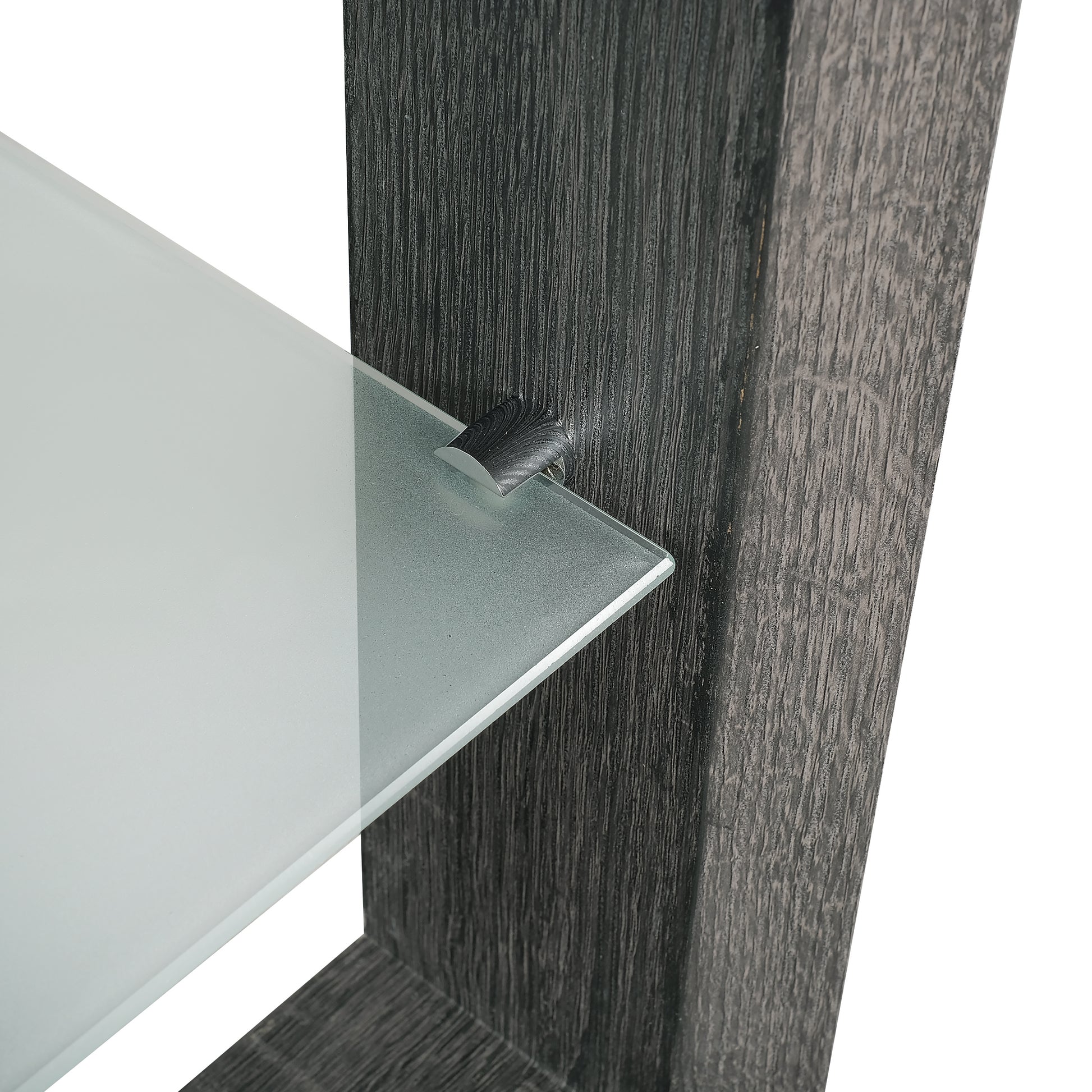 Caleb End Table with Glass Shelf-End Table-DECOROLALA