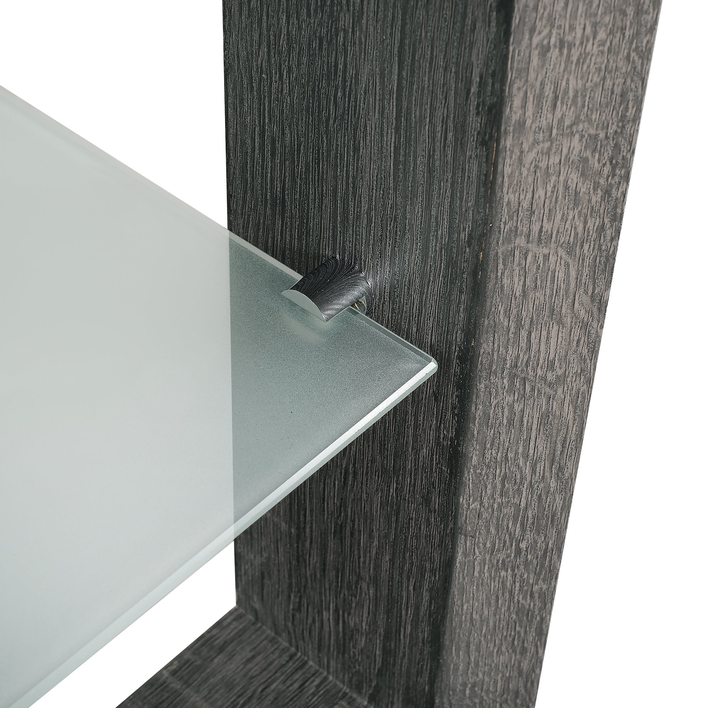 Caleb End Table with Glass Shelf-End Table-DECOROLALA