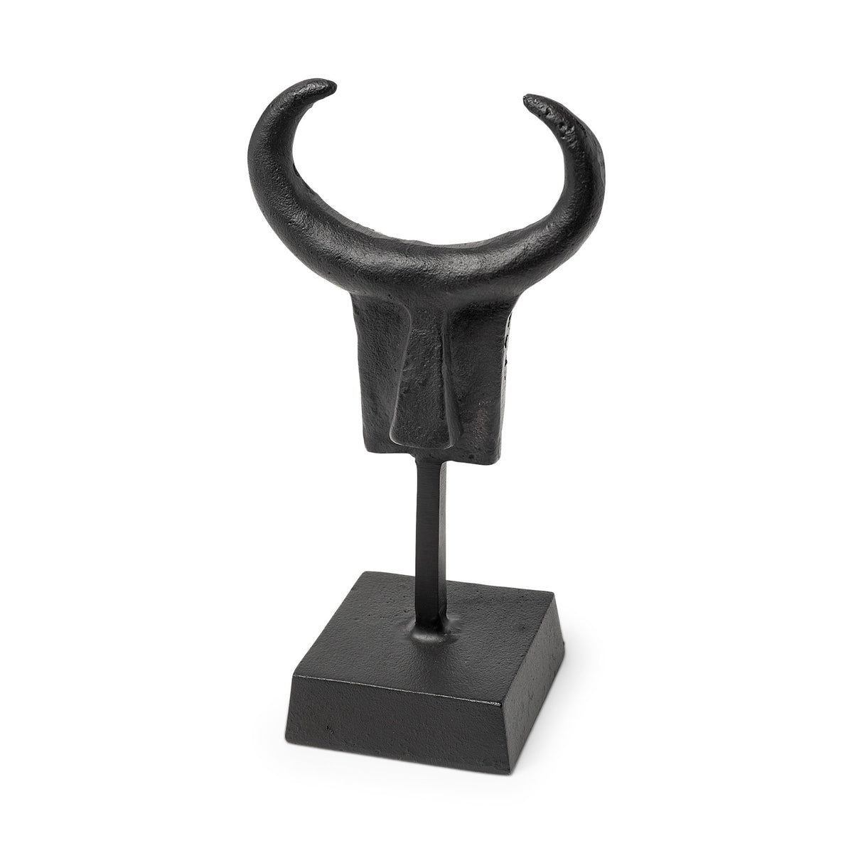 Caleb Tribal Figurine - Black Metal 4"L x 5"W-Decorative Objects-DECOROLALA