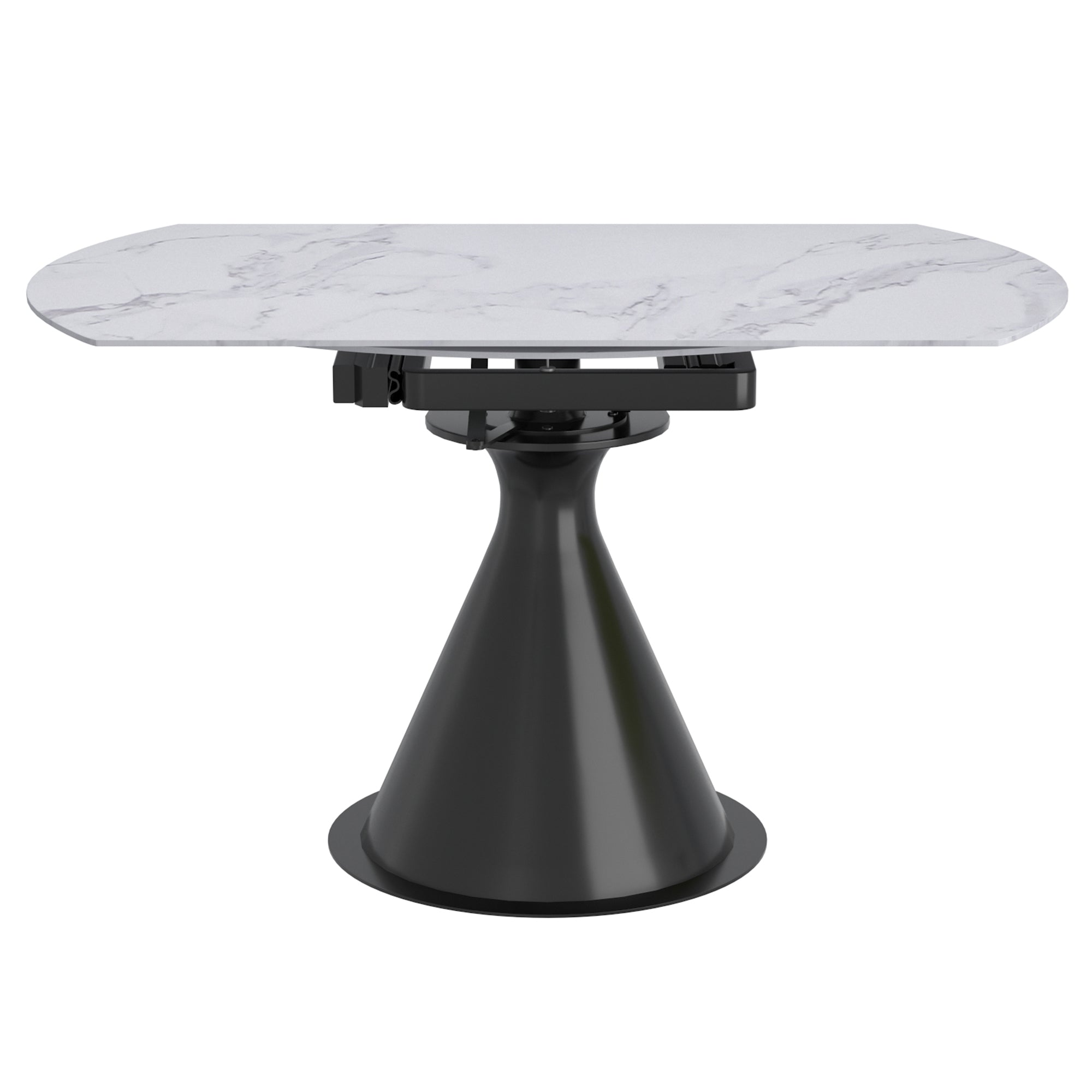 Calisto Extension Dining Table - White Marble Sintered Stone-DECOROLALA