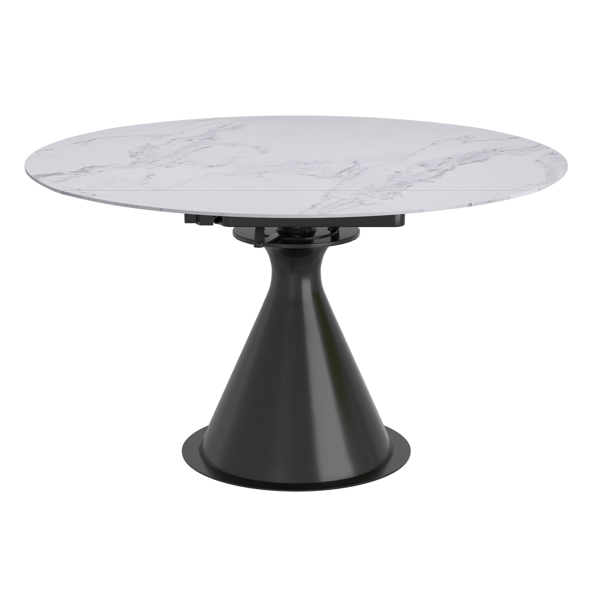Calisto Extension Dining Table - White Marble Sintered Stone-DECOROLALA