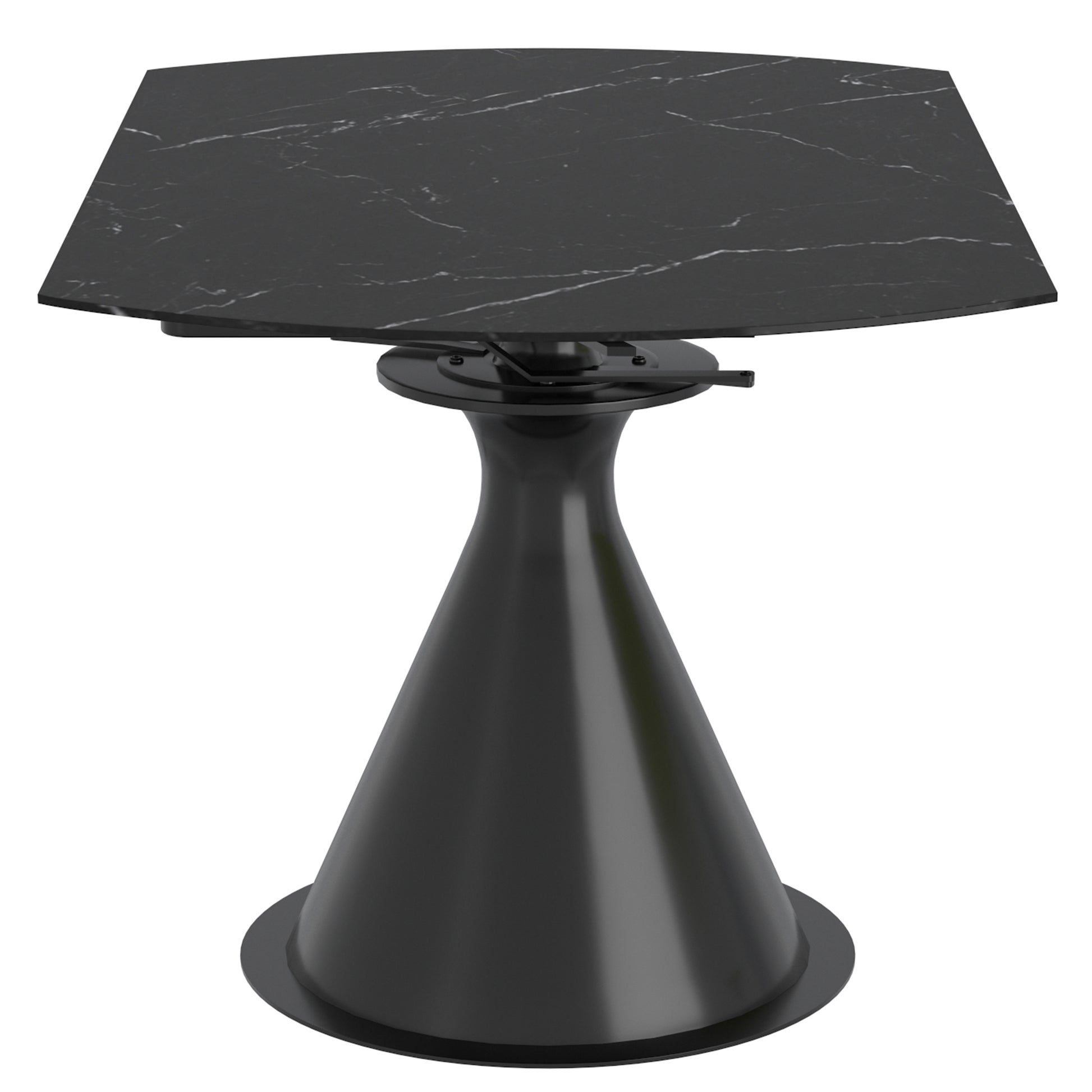 Calisto Round Expanding Dining Table - Black Sintered Stone-DECOROLALA