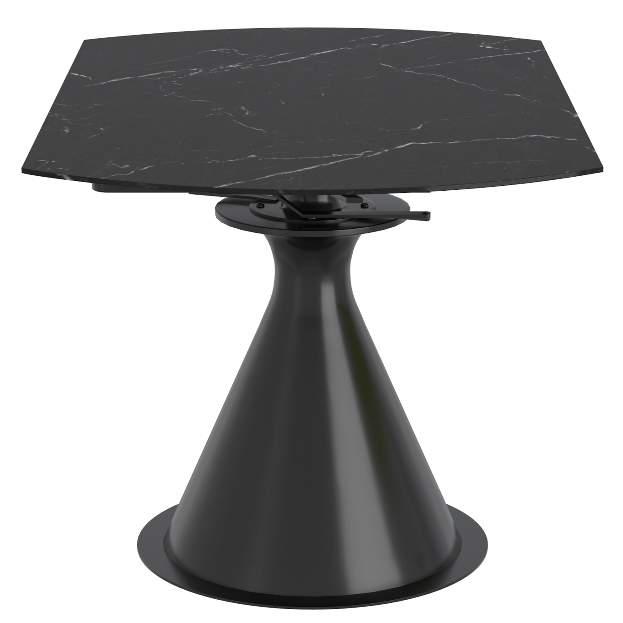 Calisto Round Expanding Dining Table - Black Sintered Stone-DECOROLALA