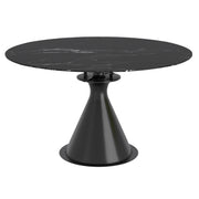 Calisto Round Expanding Dining Table - Black Sintered Stone-DECOROLALA