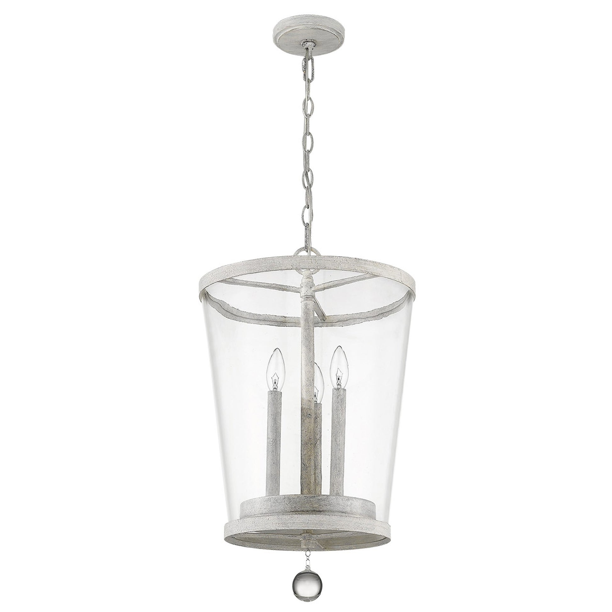 Callie 3-Light Country White Foyer Pendant-Pendants-Hanging Lights-DECOROLALA