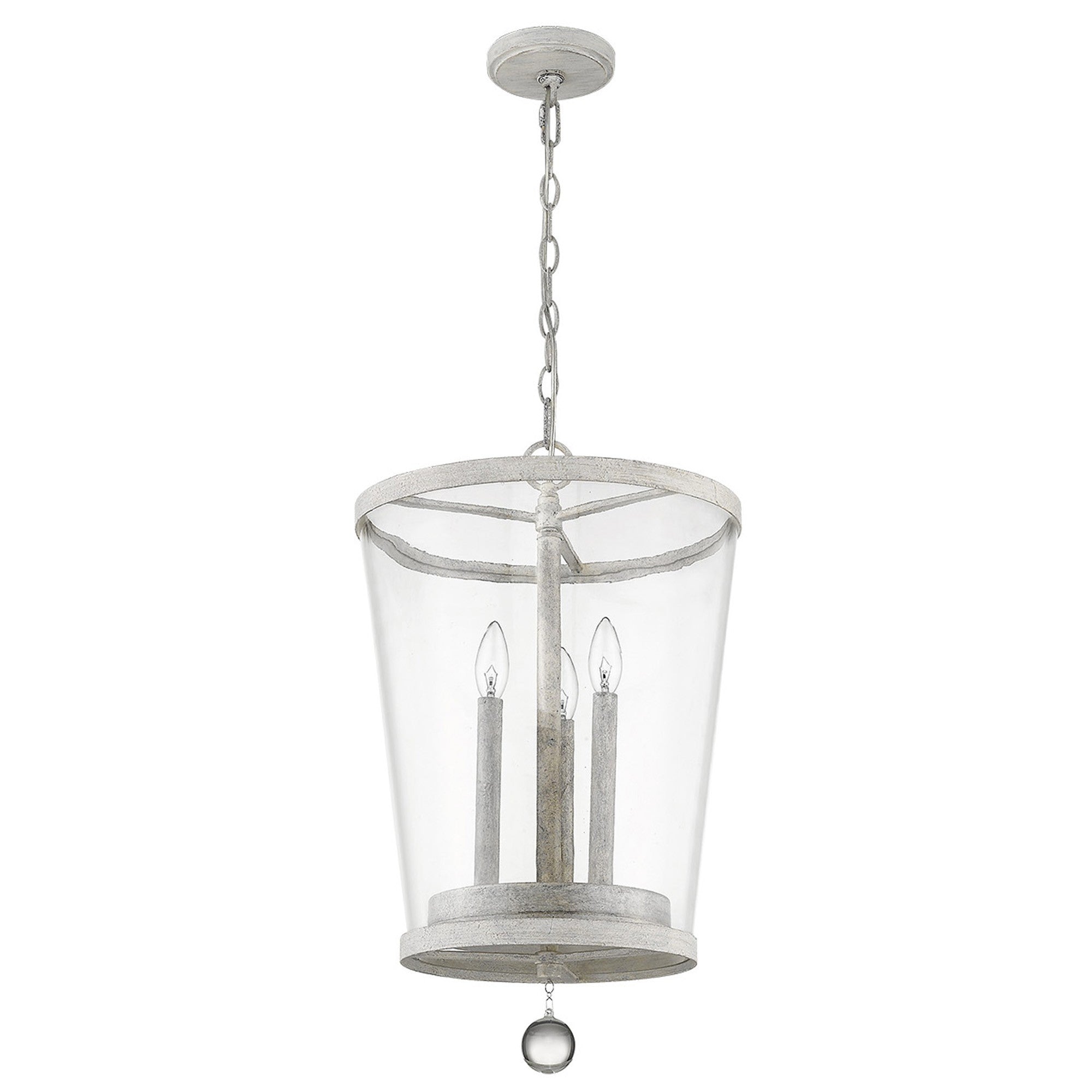 Callie 3-Light Country White Foyer Pendant-Pendants-Hanging Lights-DECOROLALA