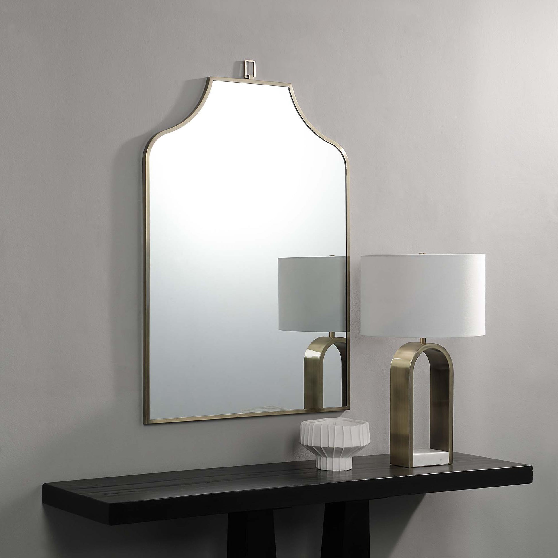 Calliope 45" Tall Irregular Wall Mirror, Yellow-Mirror-DECOROLALA