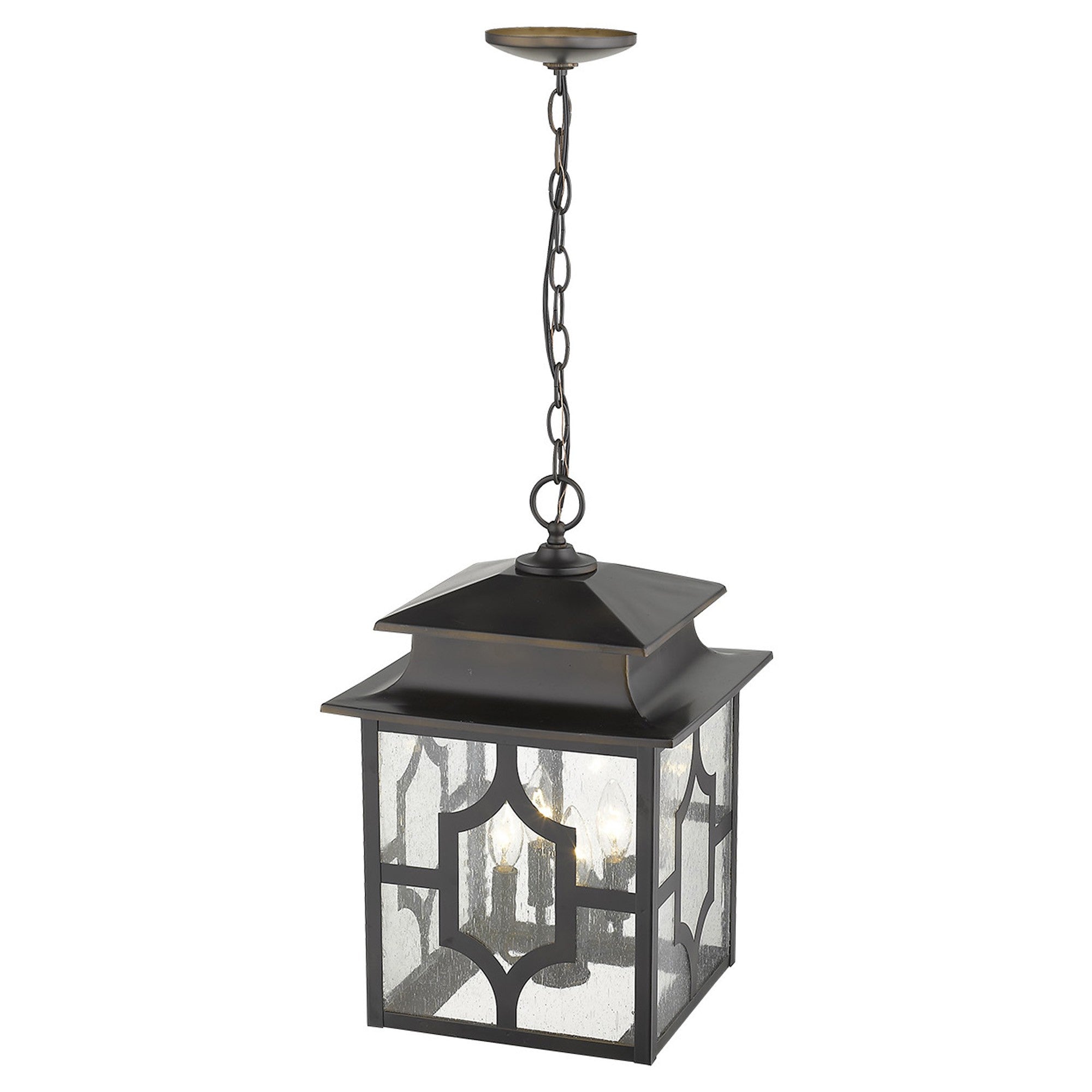 Calvert 4-Light Oil-Rubbed Bronze Hanging Lantern-Chandeliers-DECOROLALA