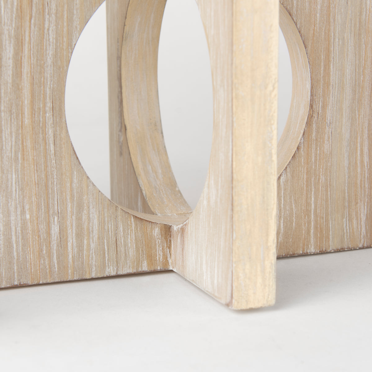 Cambie 29.0L x 6.0W x 9.0H Natural Wood W/Black Metal Candle Holders-Table Candle Holders-DECOROLALA