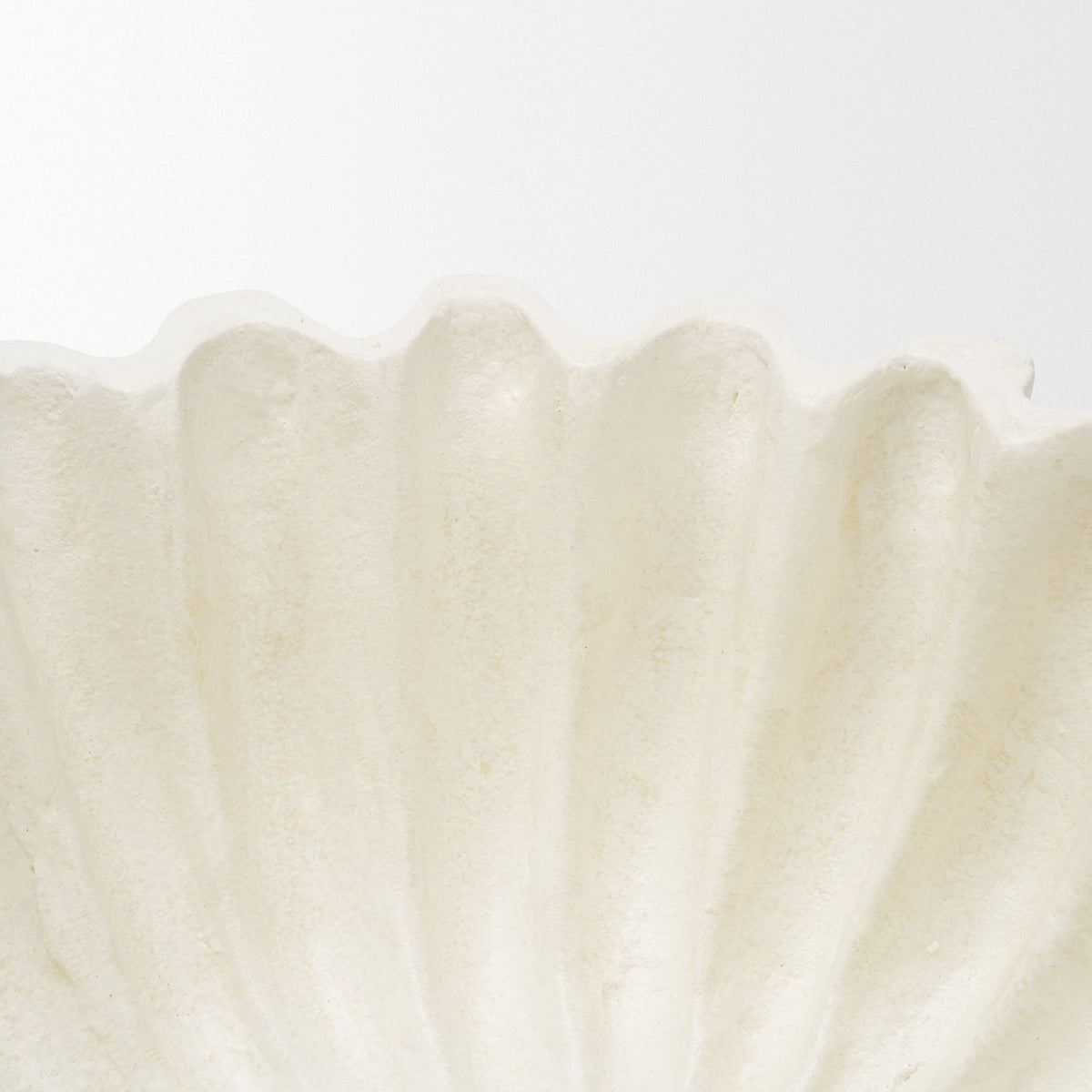Camelia Fluted White Paper Mache Pedastal Centerpiece Bowl-Bowls-DECOROLALA