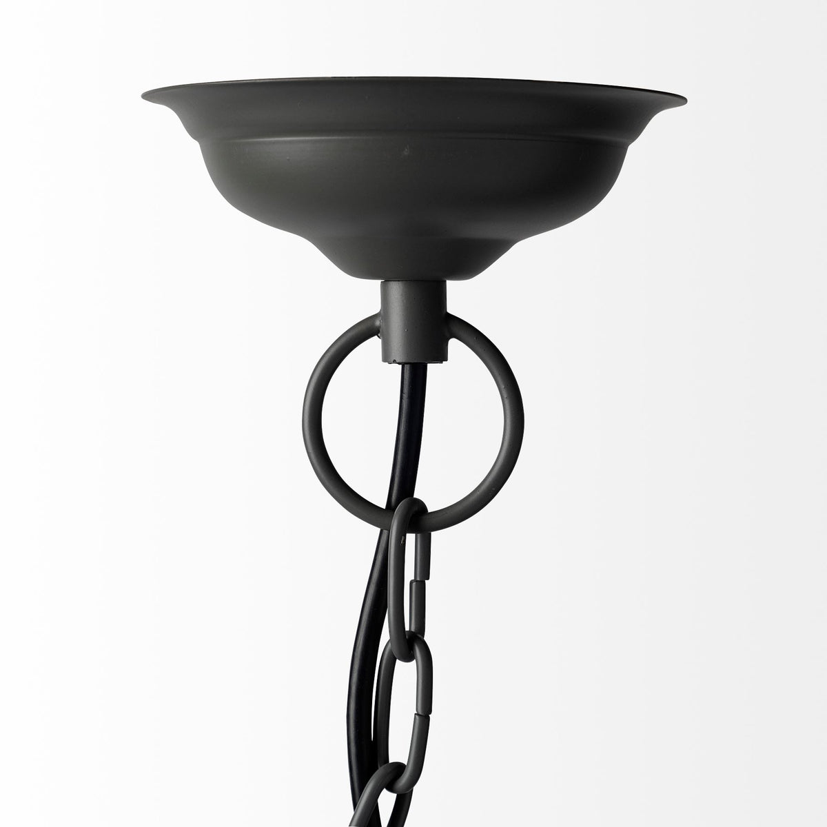 Camila (40"x31") Black Metal Mesh-Style Four Bulb Chandelier-Chandeliers-DECOROLALA