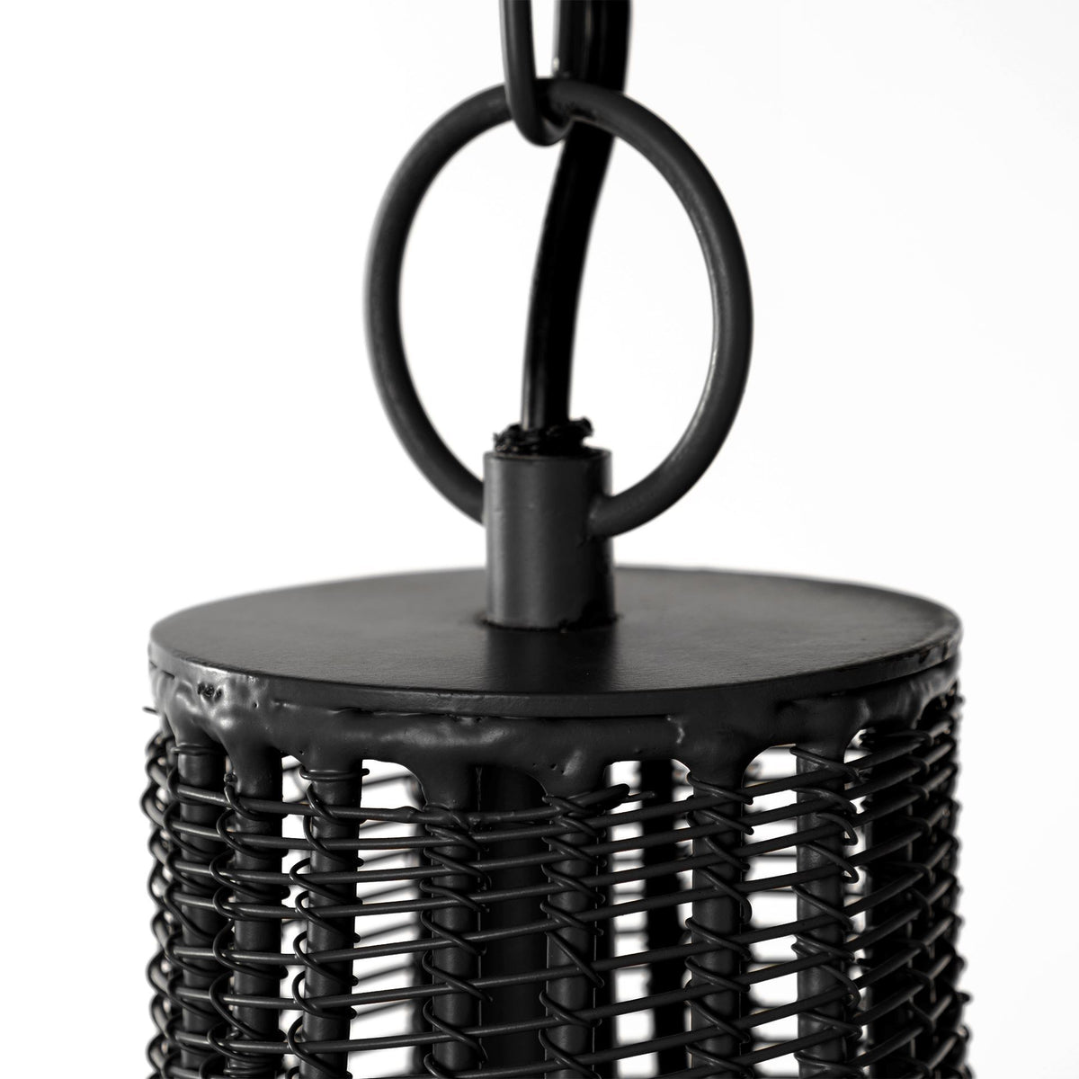 Camila (40"x31") Black Metal Mesh-Style Four Bulb Chandelier-Chandeliers-DECOROLALA