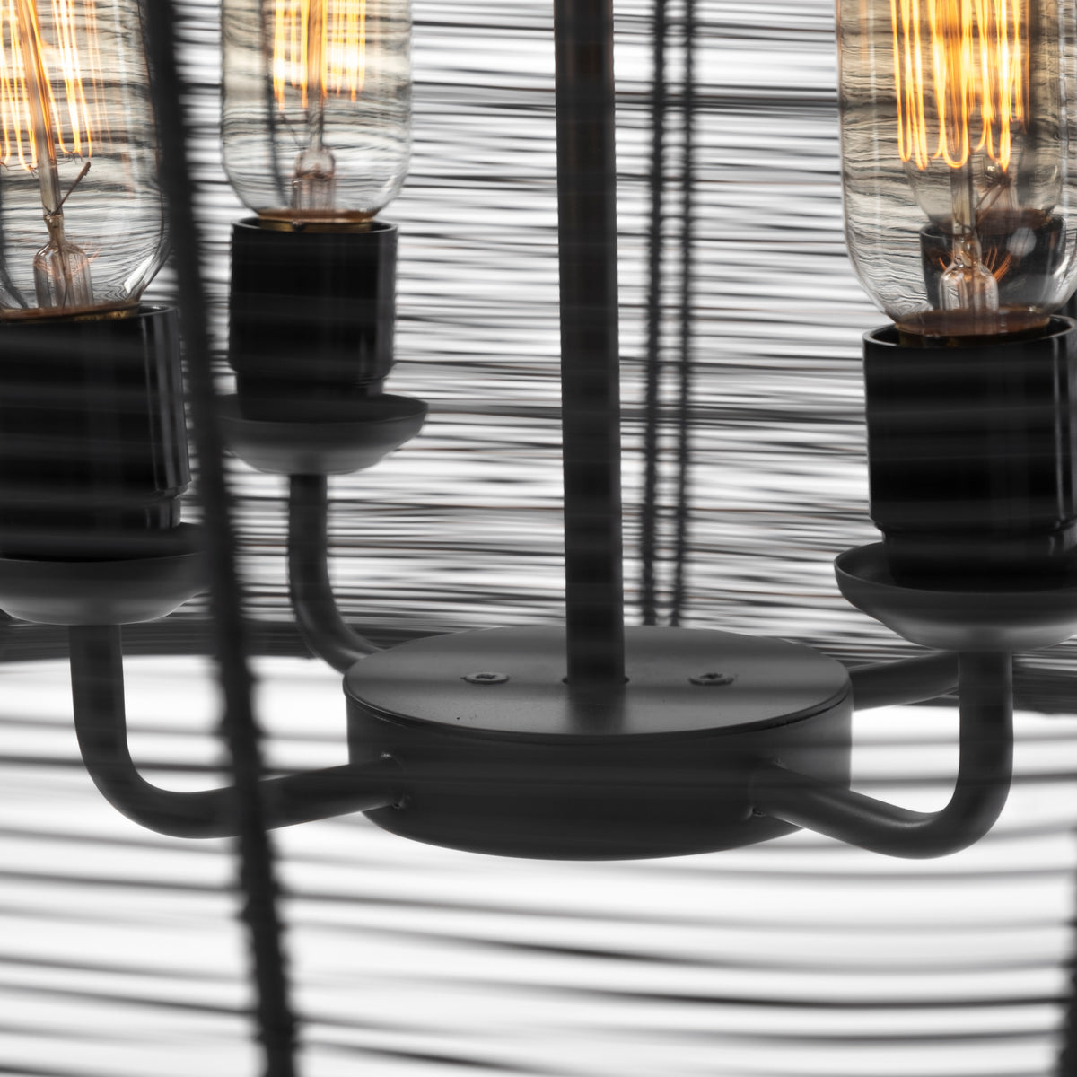Camila (40"x31") Black Metal Mesh-Style Four Bulb Chandelier-Chandeliers-DECOROLALA
