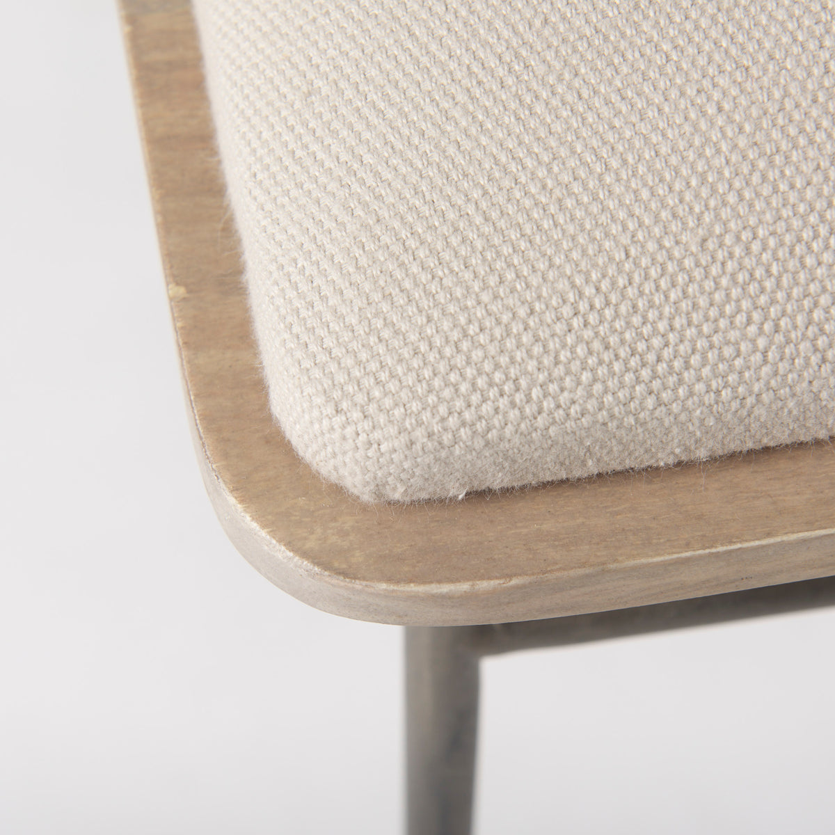 Camille 55.5L x 16.0W x 17.0H Cream Fabric Seat W/ Metal Frame Bench-Benches-DECOROLALA