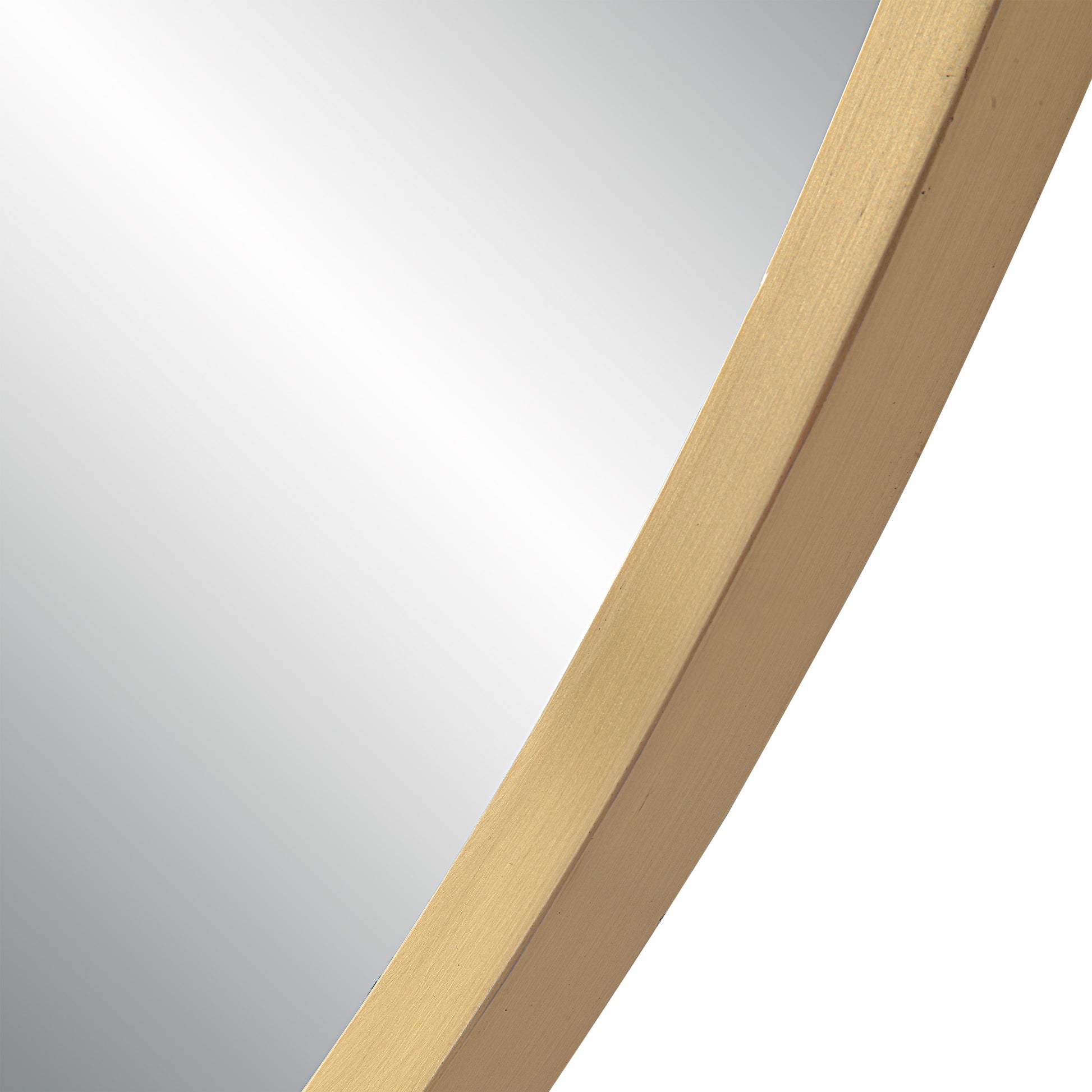 Camona 42" Tall Irregular Rectangular Oval Mirror, Satin Brass-Mirror-DECOROLALA