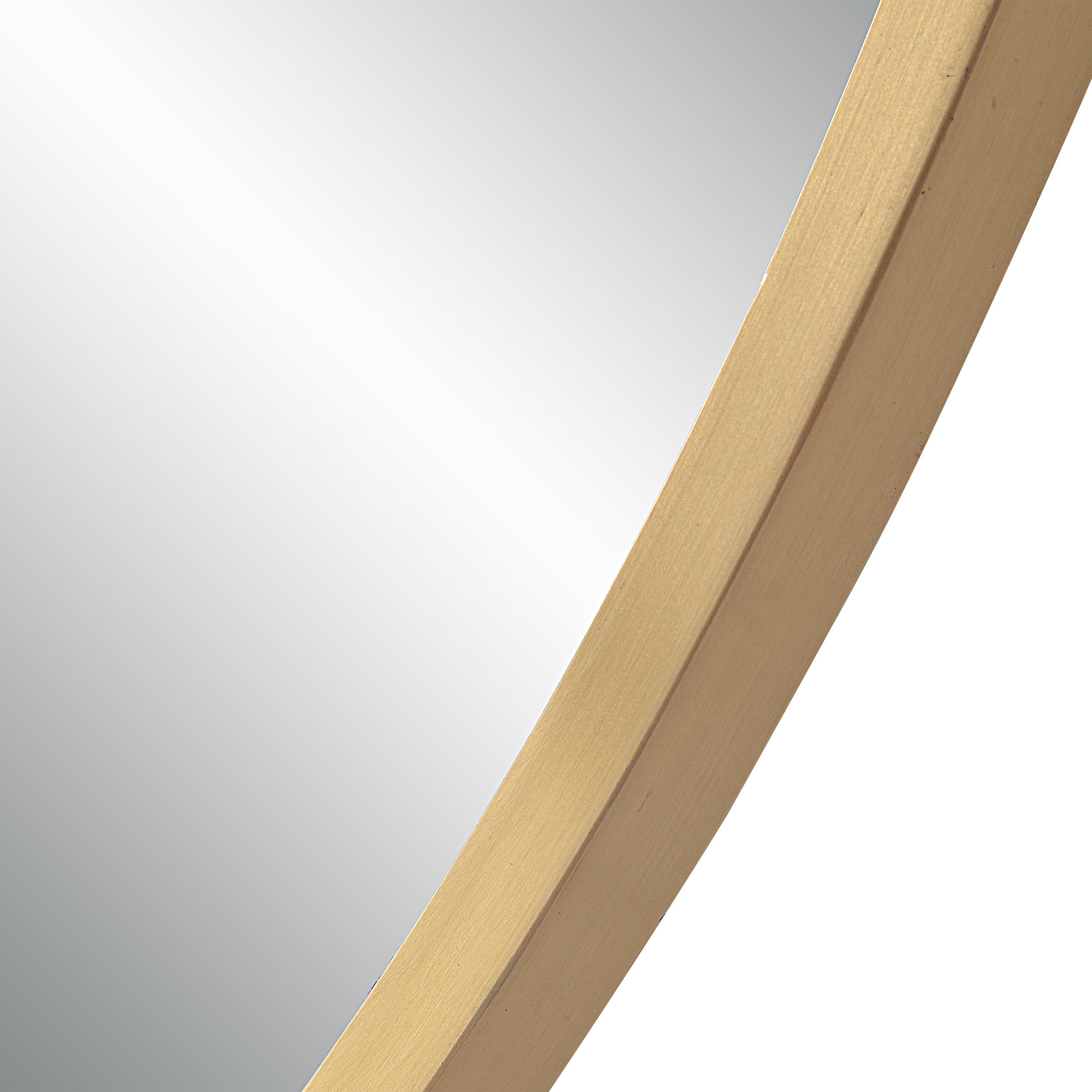 Camona 42" Tall Irregular Rectangular Oval Mirror, Satin Brass-Mirror-DECOROLALA