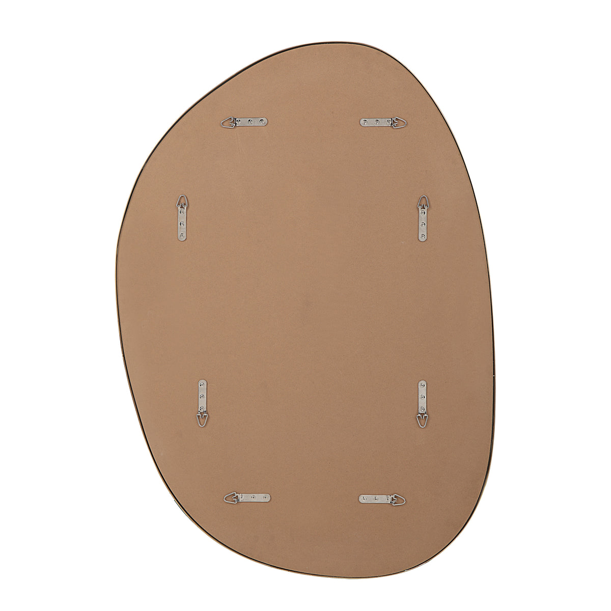 Camona 42" Tall Irregular Rectangular Oval Mirror, Satin Brass-Mirrors-DECOROLALA