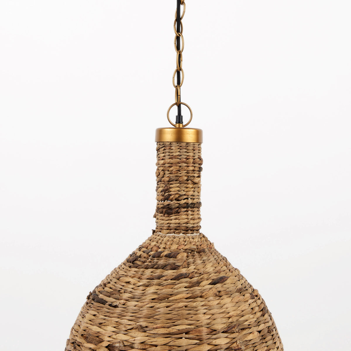Campanile 16.0L x 16.0W x 27.0H Brown Whicker Pendant Light-Pendant Lighting-DECOROLALA