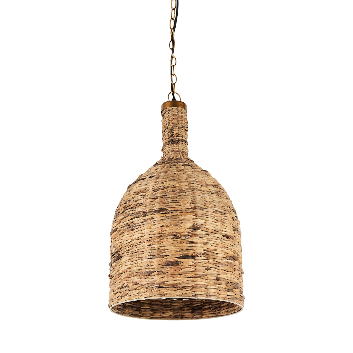 Campanile Brown Wicker Domed Pendant Light-Pendant Lights-DECOROLALA