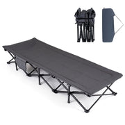 Camping Cot with Padded Pillow and Storage Pouch for Camping Travel-Gray-Camping Furniture-DECOROLALA