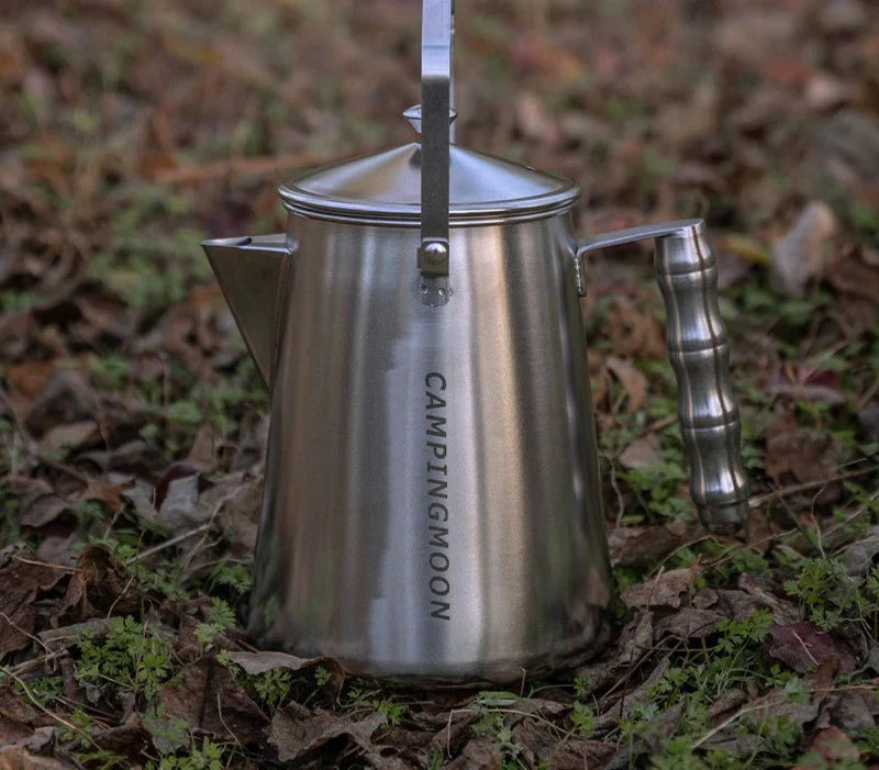 Camping Tea Kettle 1.86L with Titanium Plating Silver-Camp Cooking-DECOROLALA