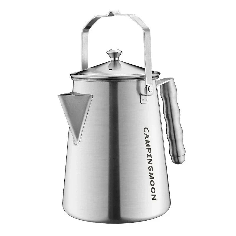 Camping Tea Kettle 1.86L with Titanium Plating Silver-Camping Cookware & Dinnerware-DECOROLALA