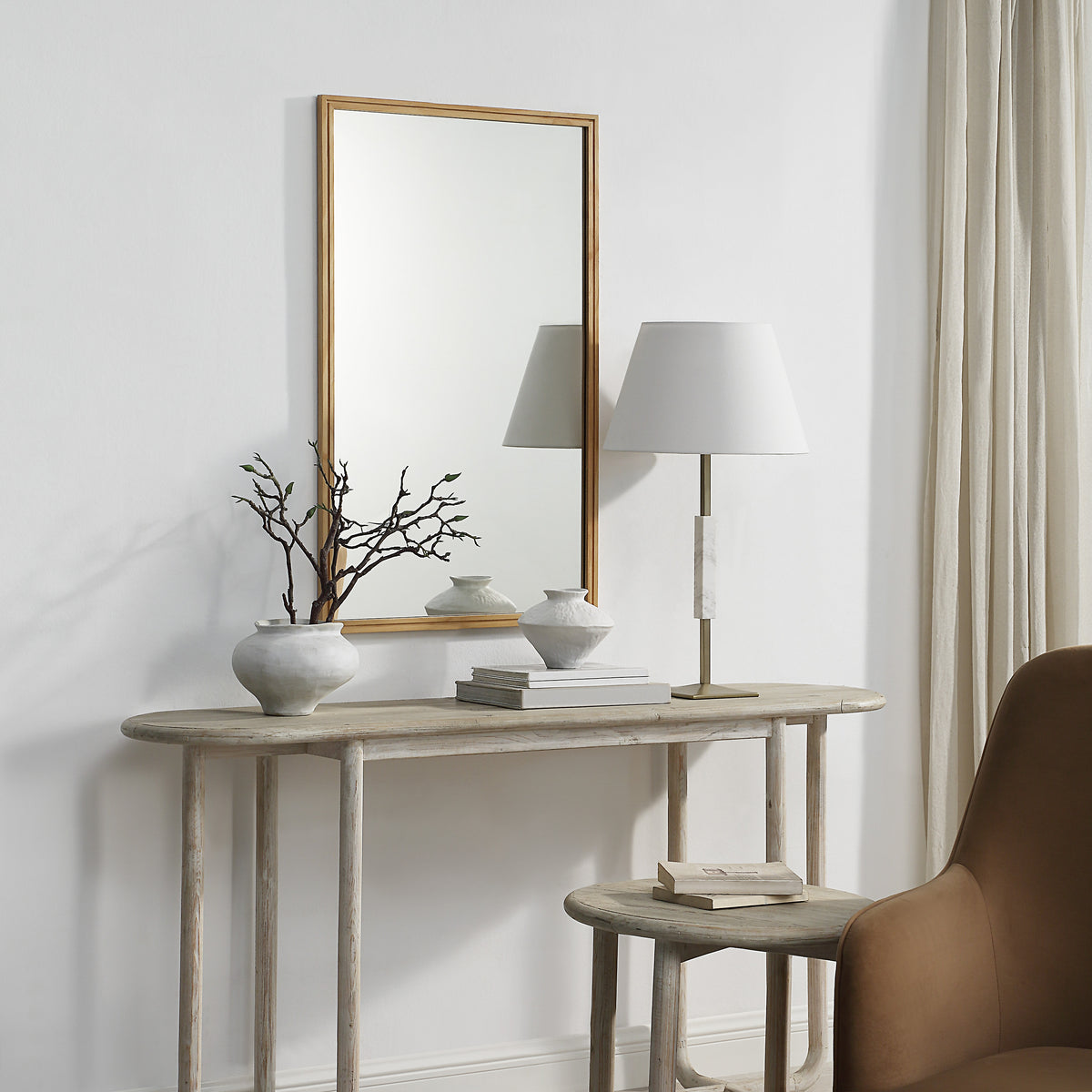 Canas 40" H x 24" W Wall Mirror, Brown-Mirrors-DECOROLALA