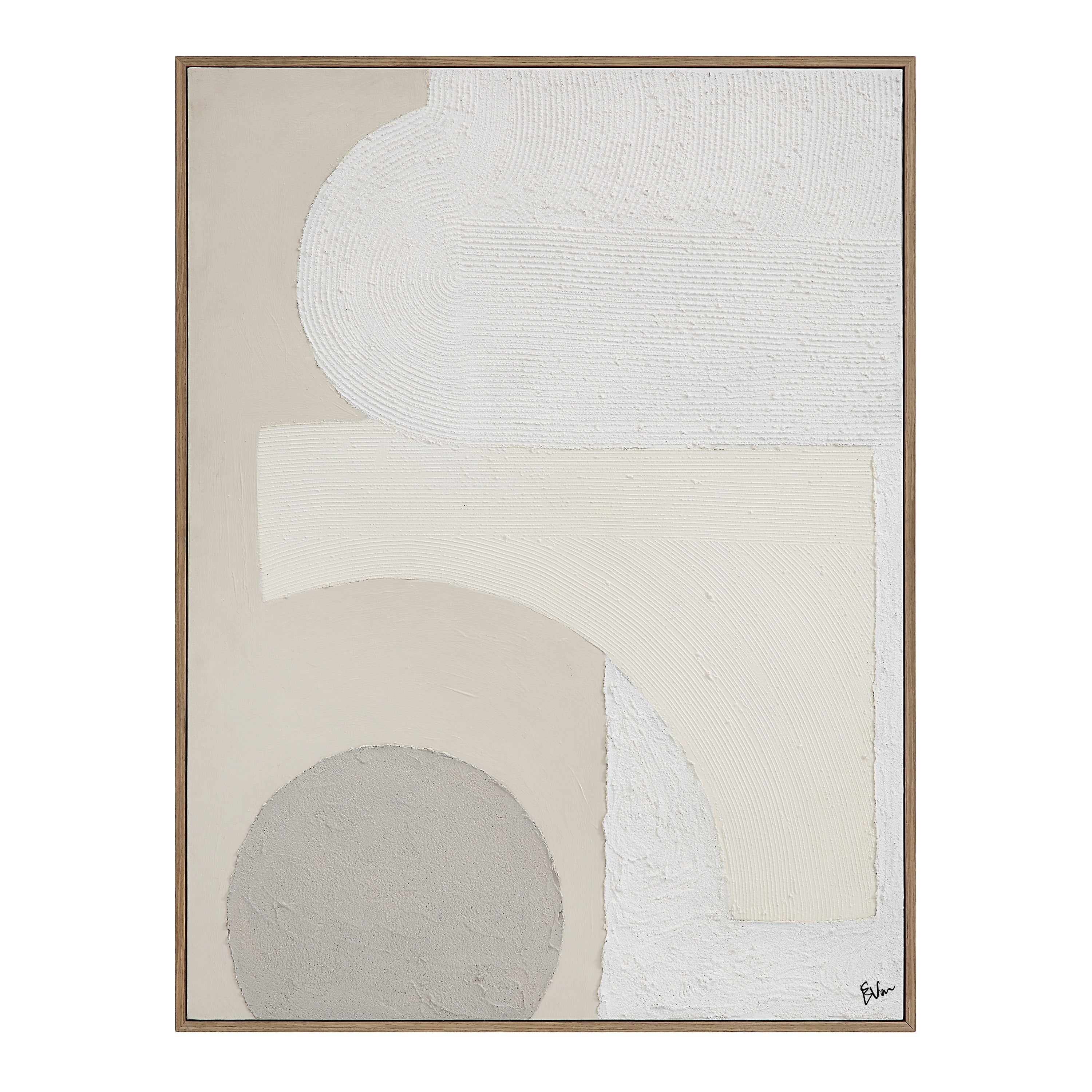 Canberra 48.2" Wide Canvas Art with Wood Frame, Oak-Canvas Art-DECOROLALA