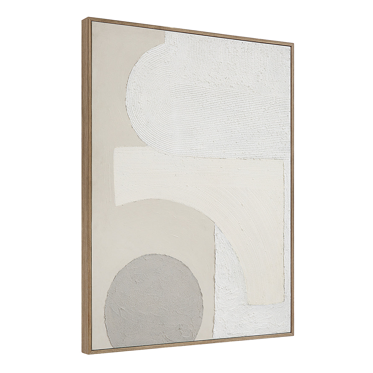 Canberra 48.2" Wide Canvas Art with Wood Frame, Oak-Canvas Prints-DECOROLALA