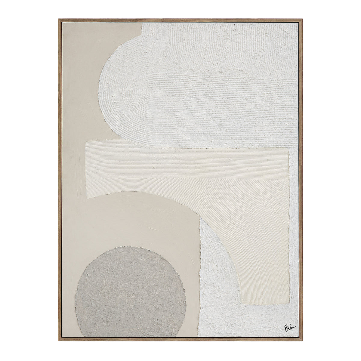 Canberra 48.2" Wide Canvas Art with Wood Frame, Oak-Canvas Prints-DECOROLALA