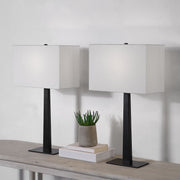Candace 26" Table Lamp Set of 2 Matte Black-Table Lamp- Set of two-DECOROLALA