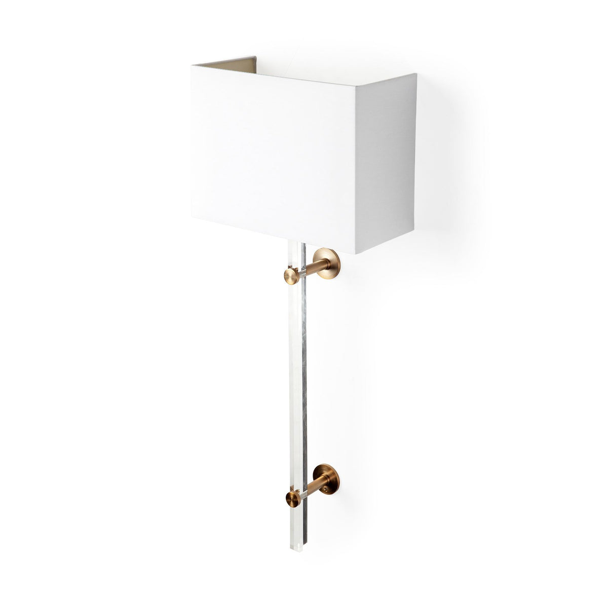 Cantabria 12x30 White Shade Brass/Acrylic Wall Sconce-Wall Sconces-DECOROLALA