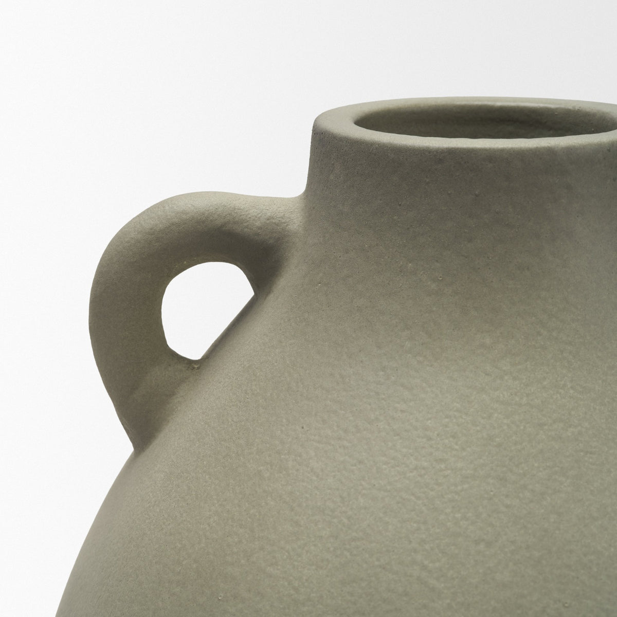 Cantara Medium Sage Green Ceramic Milk Jug w/ Handles-Vase-DECOROLALA