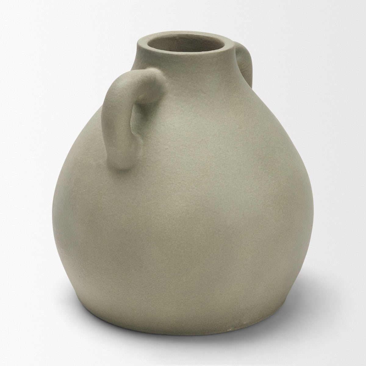 Cantara Small Sage Green Ceramic Milk Jug w/ Handles-Vase-DECOROLALA
