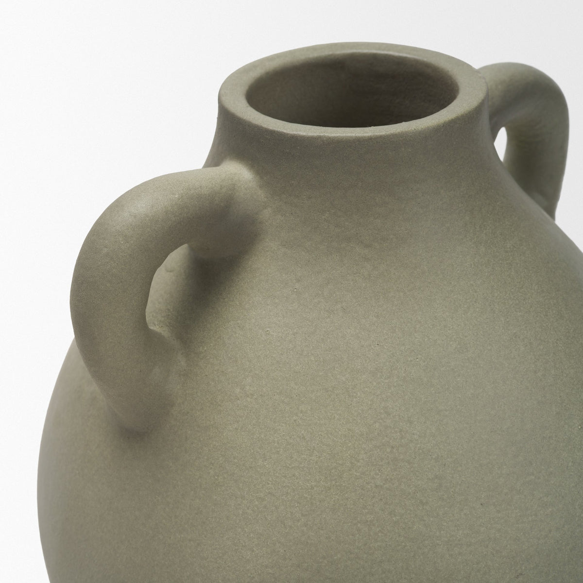 Cantara Small Sage Green Ceramic Milk Jug w/ Handles-Vase-DECOROLALA