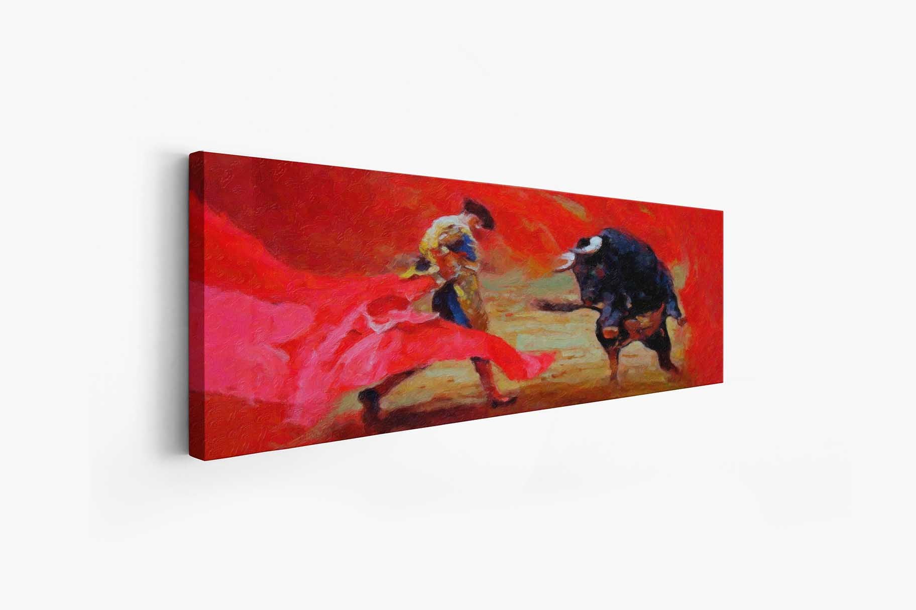 Canvas Bullfighter Wall Art 72X24 Diamond Varnish-Wall Art-DECOROLALA