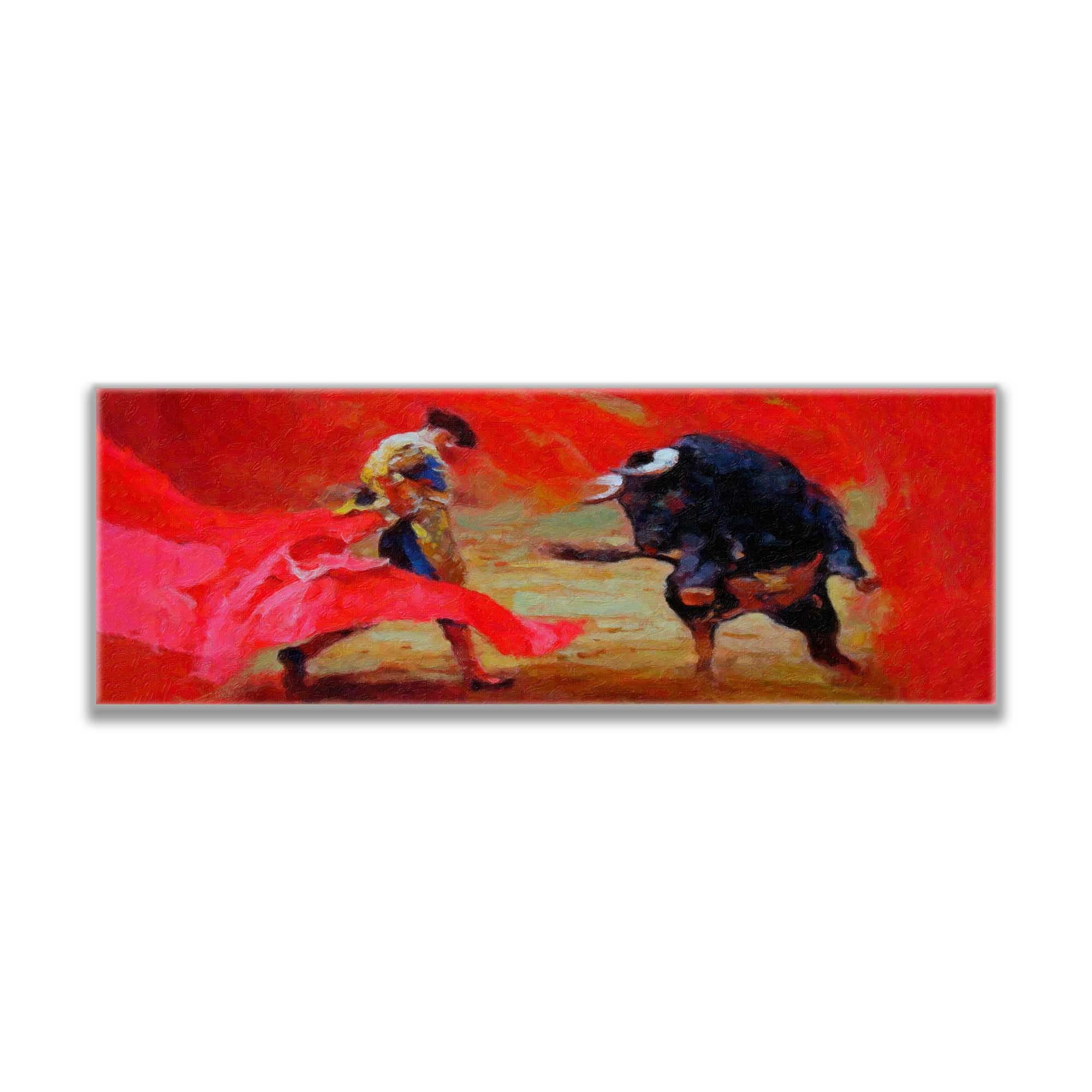 Canvas Bullfighter Wall Art 72X24 Diamond Varnish-Wall Art-DECOROLALA