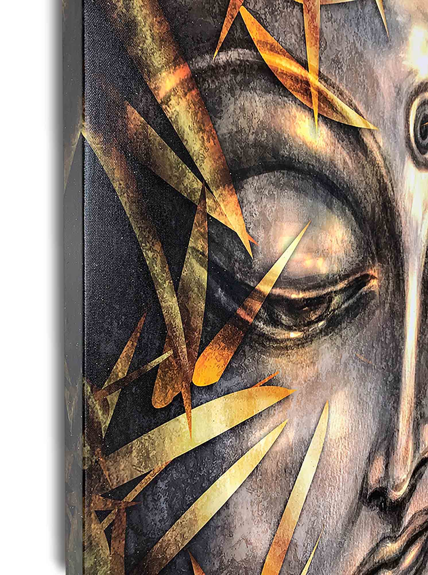 Canvas Gold Buddha Artwork 36x48 Abstract Art-Wall Art-DECOROLALA
